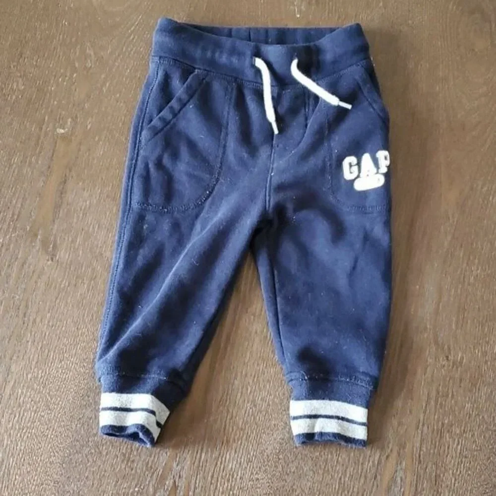 Gap Kids Arch Jogger Set Sweat Pants Sweatshirt Hoodie Hooded Indigo 12-18 MONTH